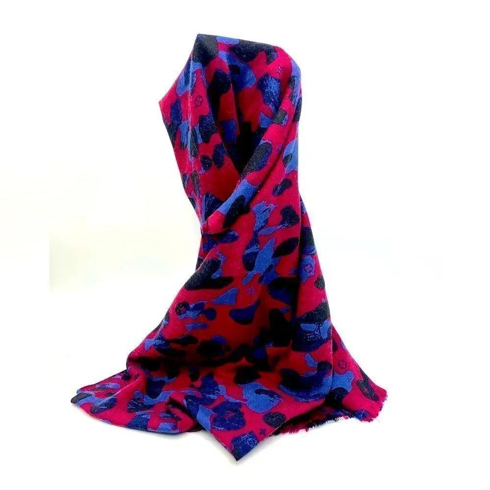 Louis Vuitton Stephan Sprouse Cashmere Silk Camouflage Scarf Stole Ltd Edition